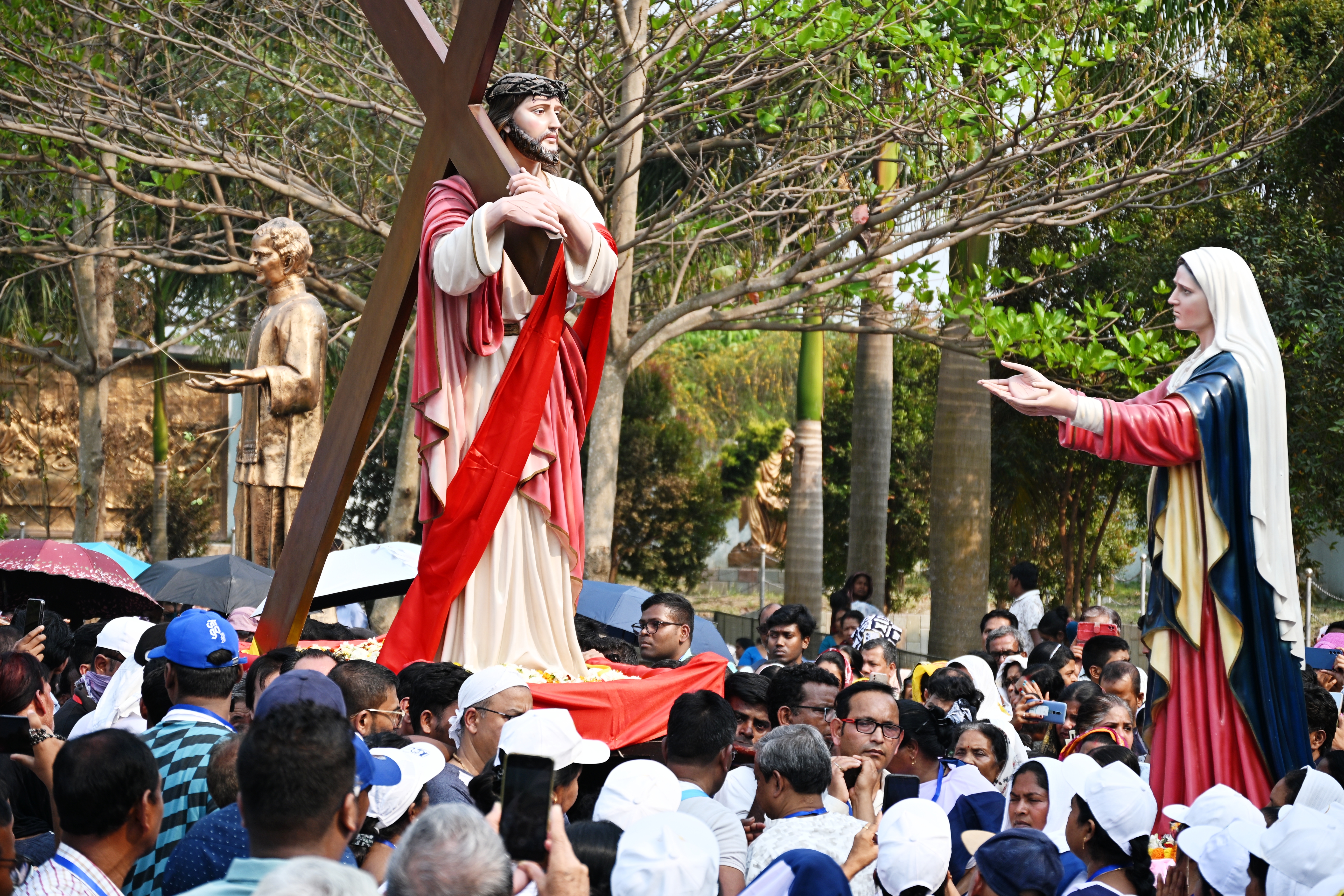 annual way of the cross where Jesus meets Mary